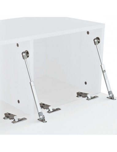 Mobili TV 2 pz in Legno Multistrato 120x40x34 cm Bianco Lucido