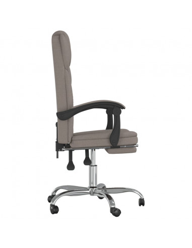 Poltrona da Ufficio Reclinabile Tortora in Tessuto