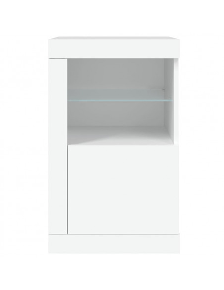 Armadietto con Luci LED Bianco in Legno Multistrato