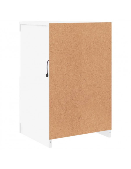 Armadietto con Luci LED Bianco in Legno Multistrato