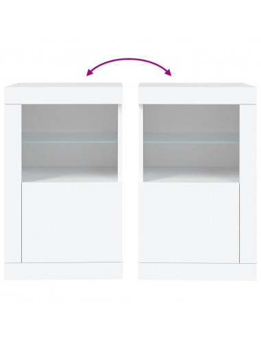 Armadietto con Luci LED Bianco in Legno Multistrato