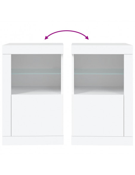 Armadietto con Luci LED Bianco in Legno Multistrato