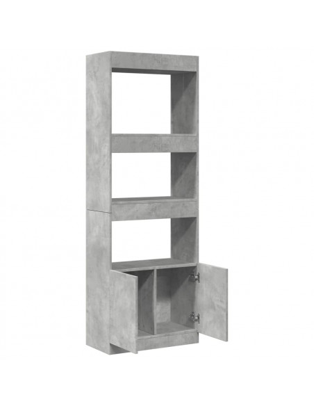 Credenza Grigio Cemento 63x33x180 cm in Truciolato