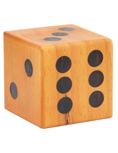 Set di Dadi Giganti da Giardino 6 pz in Legno Massello di Pino