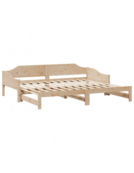 Divano Letto con Letto Estraibile 80x200cm Legno Massello Pino