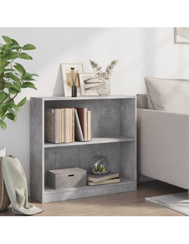 Libreria Grigio Cemento 80x24x75 cm in Legno Multistrato