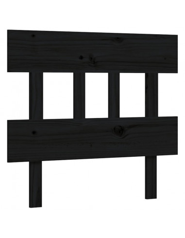 Giroletto con Testiera Nero Small Single in Legno Massello