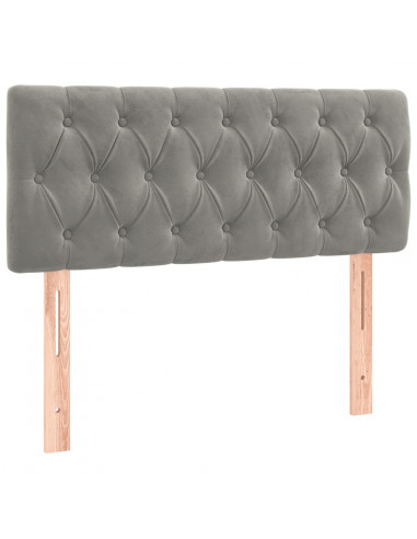 Giroletto a Molle con Materasso Grigio Chiaro 120x190cm Velluto