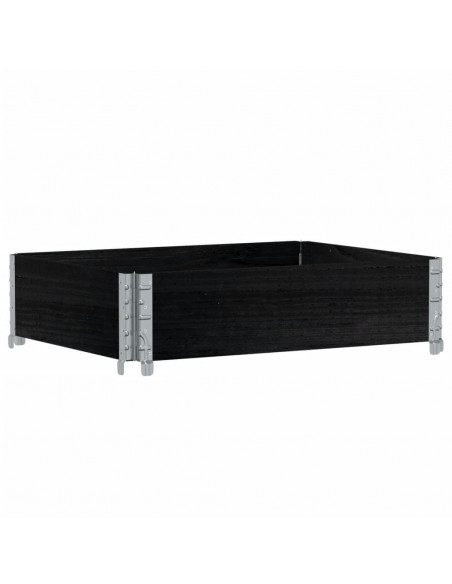 Paretale per Pallet Nero 80x60 cm in Legno Massello di Pino
