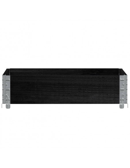 Paretale per Pallet Nero 80x60 cm in Legno Massello di Pino