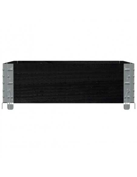 Paretale per Pallet Nero 80x60 cm in Legno Massello di Pino