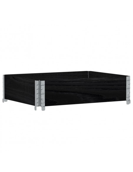 Paretale per Pallet Nero 80x60 cm in Legno Massello di Pino