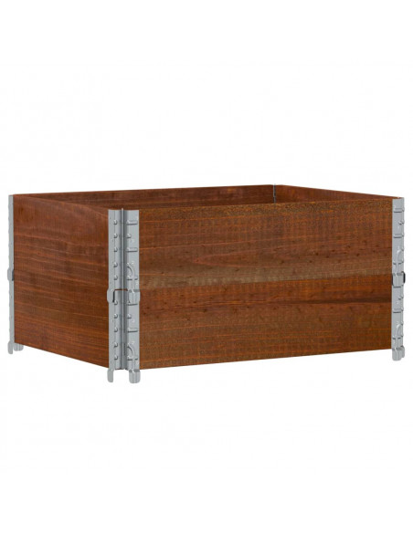 Paretali per Pallet 2pz Marroni 80x60cm Legno Massello di Pino