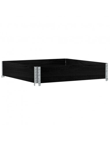 Paretale per Pallet Nero 100x100 cm in Legno Massello di Pino