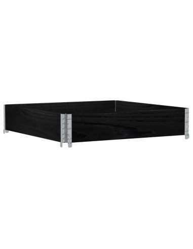 Paretale per Pallet Nero 100x100 cm in Legno Massello di Pino