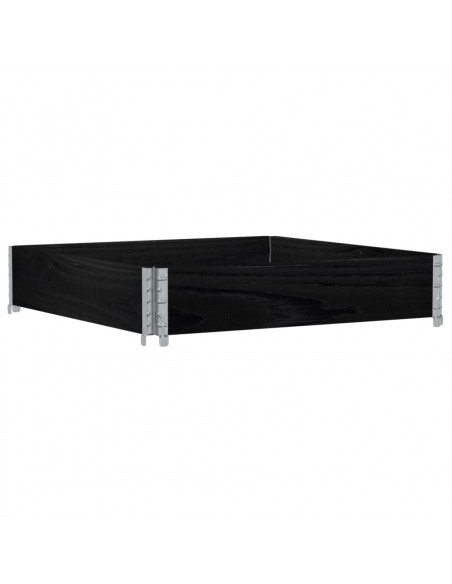 Paretale per Pallet Nero 100x100 cm in Legno Massello di Pino