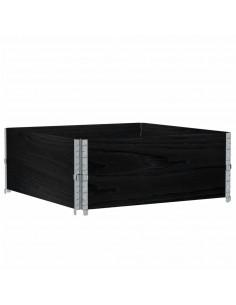 Paretali per Pallet 2 pz Neri 100x100cm Legno Massello di Pino 2