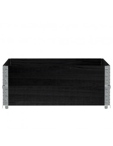 Paretali per Pallet 2 pz Neri 100x100cm Legno Massello di Pino