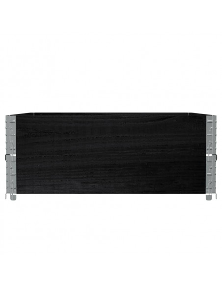 Paretali per Pallet 2 pz Neri 100x100cm Legno Massello di Pino