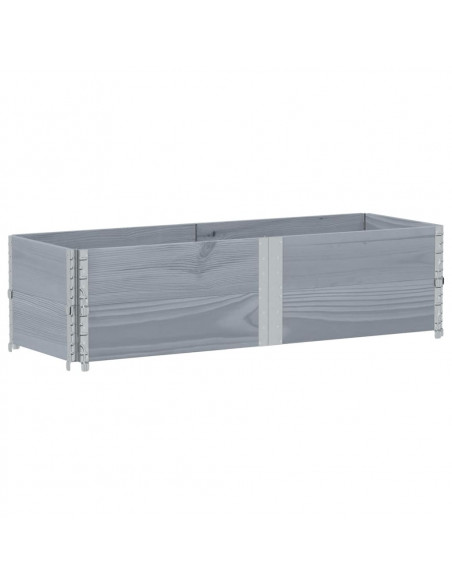 Paretali per Pallet 2pz Grigi 150x50cm Legno Massello di Pino