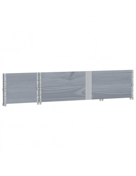Paretali per Pallet 2pz Grigi 150x50cm Legno Massello di Pino