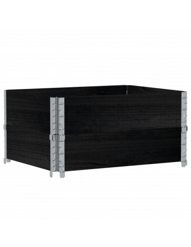 Paretali per Pallet 2 pz Neri 80x60cm in Legno Massello di Pino