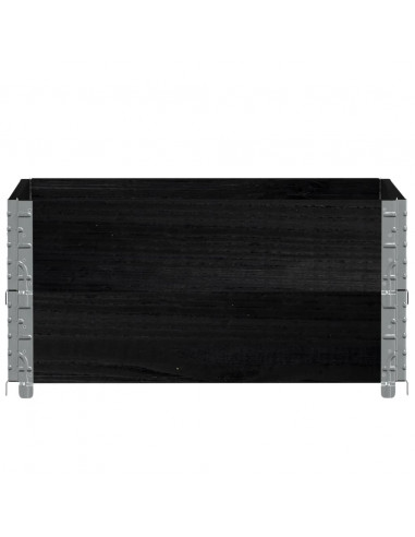 Paretali per Pallet 2 pz Neri 80x60cm in Legno Massello di Pino