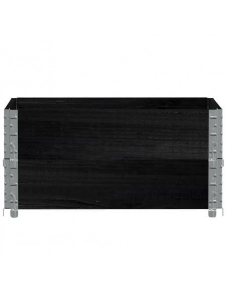 Paretali per Pallet 2 pz Neri 80x60cm in Legno Massello di Pino