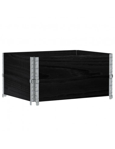 Paretali per Pallet 2 pz Neri 80x60cm in Legno Massello di Pino