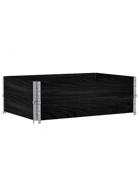 Paretali per Pallet 2 pz Neri 120x80cm Legno Massello di Pino