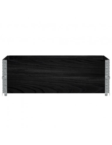 Paretali per Pallet 2 pz Neri 120x80cm Legno Massello di Pino