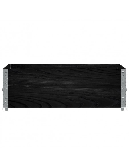 Paretali per Pallet 2 pz Neri 120x80cm Legno Massello di Pino