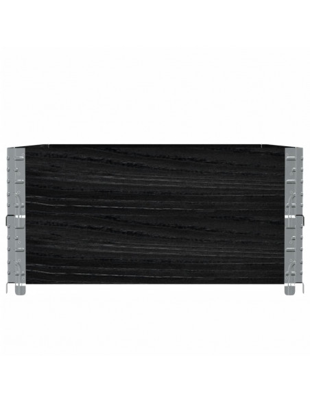 Paretali per Pallet 2 pz Neri 120x80cm Legno Massello di Pino