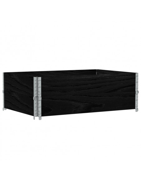 Paretali per Pallet 2 pz Neri 120x80cm Legno Massello di Pino