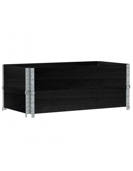 Paretali per Pallet 2 pz Neri 100x50cm Legno Massello di Pino