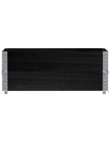 Paretali per Pallet 2 pz Neri 100x50cm Legno Massello di Pino