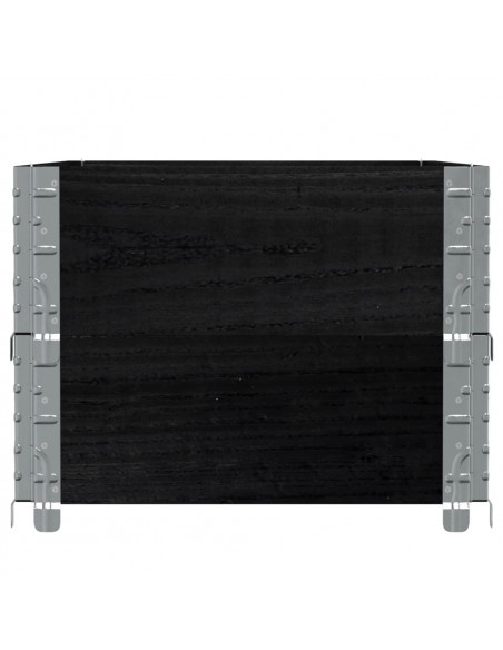Paretali per Pallet 2 pz Neri 100x50cm Legno Massello di Pino