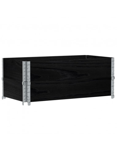 Paretali per Pallet 2 pz Neri 100x50cm Legno Massello di Pino