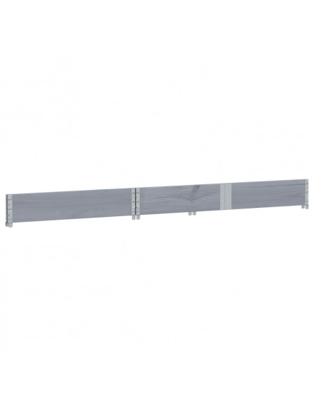 Paretale per Pallet Grigio 150x50 cm in Legno Massello di Pino