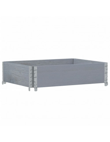 Paretale per Pallet Grigio 80x60 cm in Legno Massello di Pino