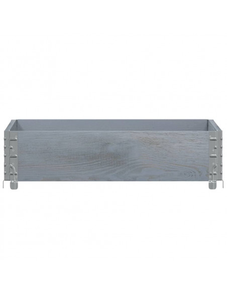 Paretale per Pallet Grigio 80x60 cm in Legno Massello di Pino