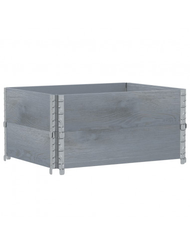 Paretali per Pallet 2pz Grigi 80x60cm in Legno Massello di Pino