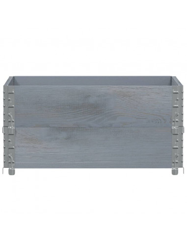 Paretali per Pallet 2pz Grigi 80x60cm in Legno Massello di Pino