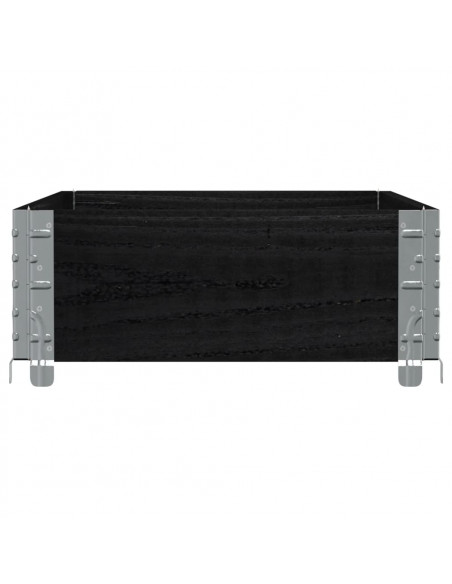 Paretale per Pallet Nero 100x50 cm in Legno Massello di Pino