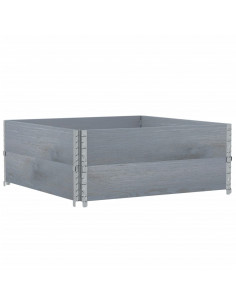 Paretali per Pallet 2pz Grigi 100x100cm Legno Massello di Pino 2