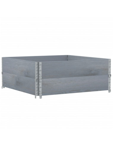 Paretali per Pallet 2pz Grigi 100x100cm Legno Massello di Pino