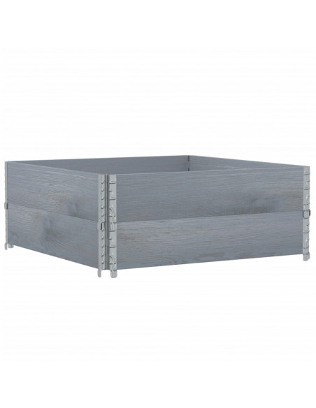 Paretali per Pallet 2pz Grigi 100x100cm Legno Massello di Pino