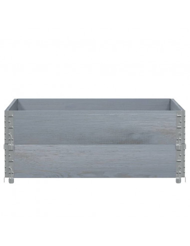 Paretali per Pallet 2pz Grigi 100x100cm Legno Massello di Pino