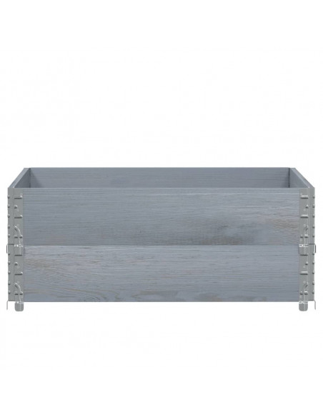 Paretali per Pallet 2pz Grigi 100x100cm Legno Massello di Pino