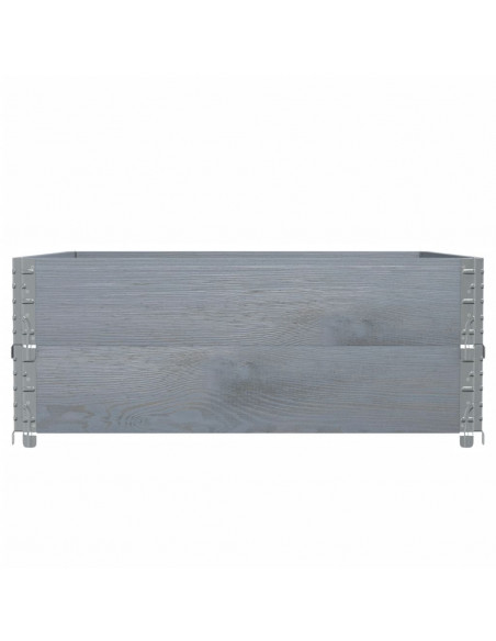 Paretali per Pallet 2pz Grigi 100x100cm Legno Massello di Pino